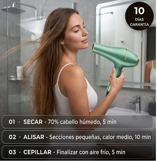 Combo de Belleza Capilar 3 en 1 - Secador + Plancha + Cepillo + OBSEQUIO