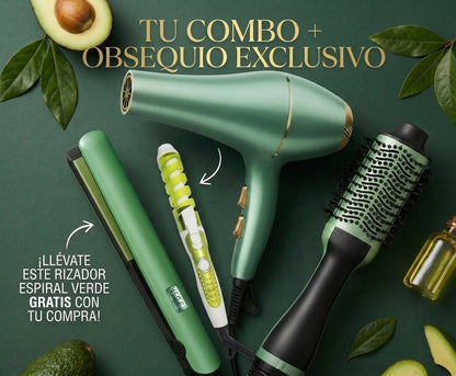 Combo de Belleza Capilar 3 en 1 - Secador + Plancha + Cepillo + OBSEQUIO