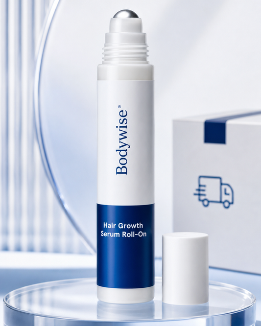 Presentación profesional del serum capilar roll-on Bodywise