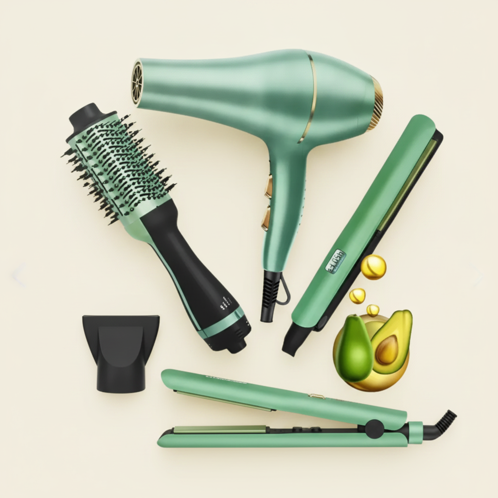 Combo Cabello Remington - Catalog hero — full 4-piece combo flat lay