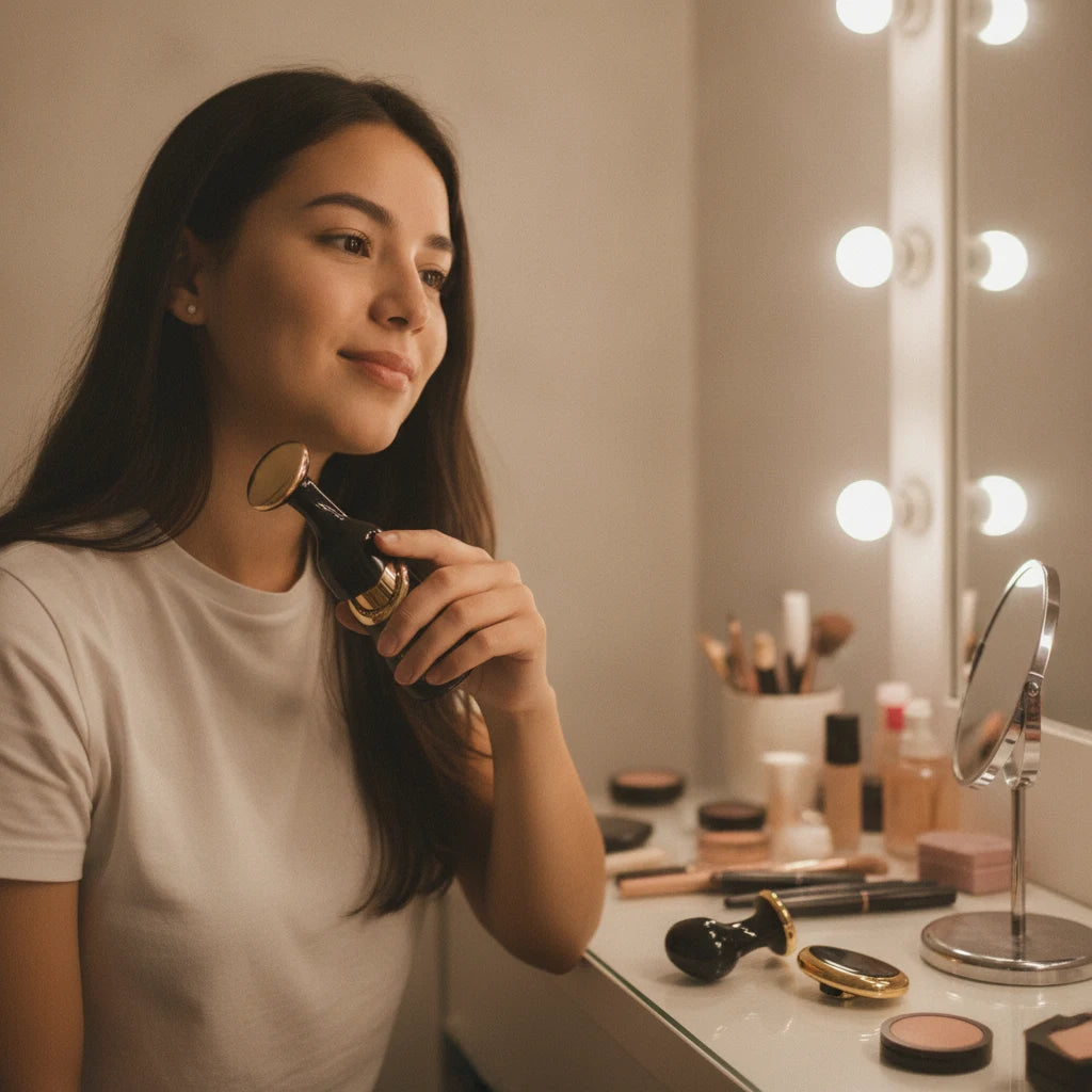 Masajeador Facial Reafirmante 3 en 1 - Reseña — foto casera en tocador