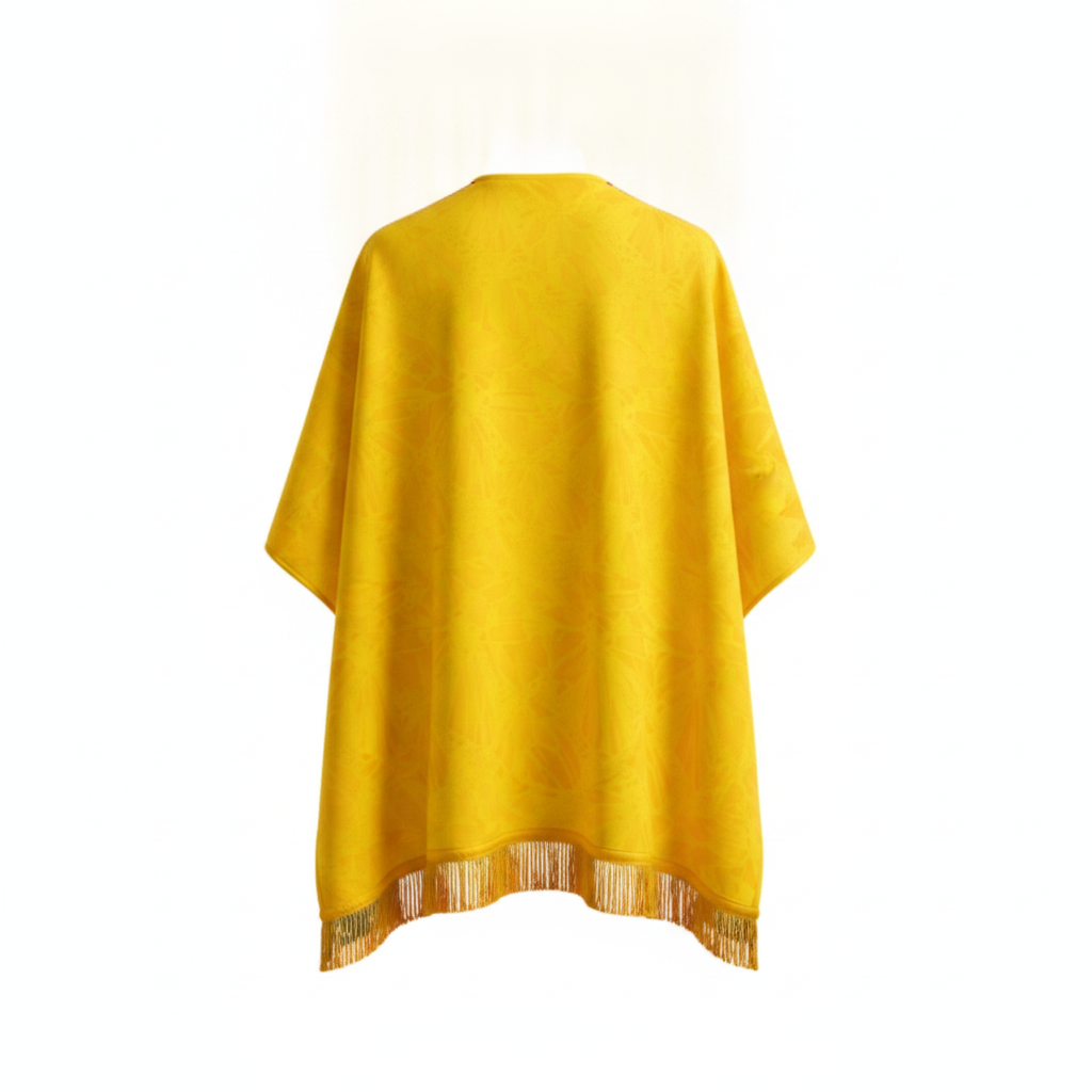 Poncho Colombia amarillo - Catalog — Amarillo back view